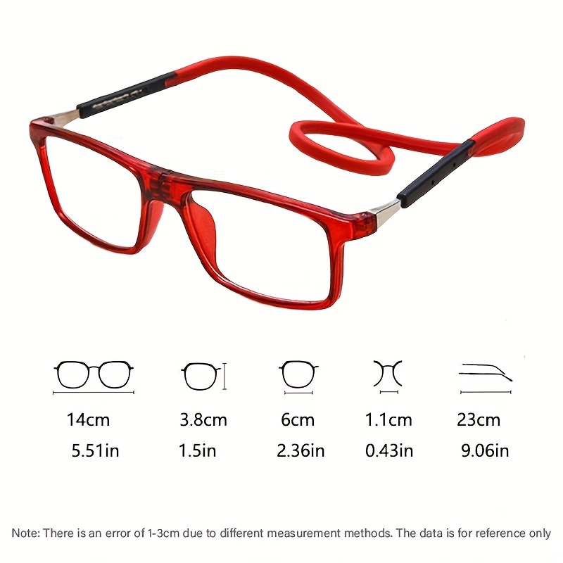 Magnetic Folding Reading Glasses +1.00 to +3.00 Strength, Lightweight Full-Frame Rectangular Eyeglasses with Magnetic Closure Hinge, Unisex for &, Daily Use & for office Glasses (No Needed)