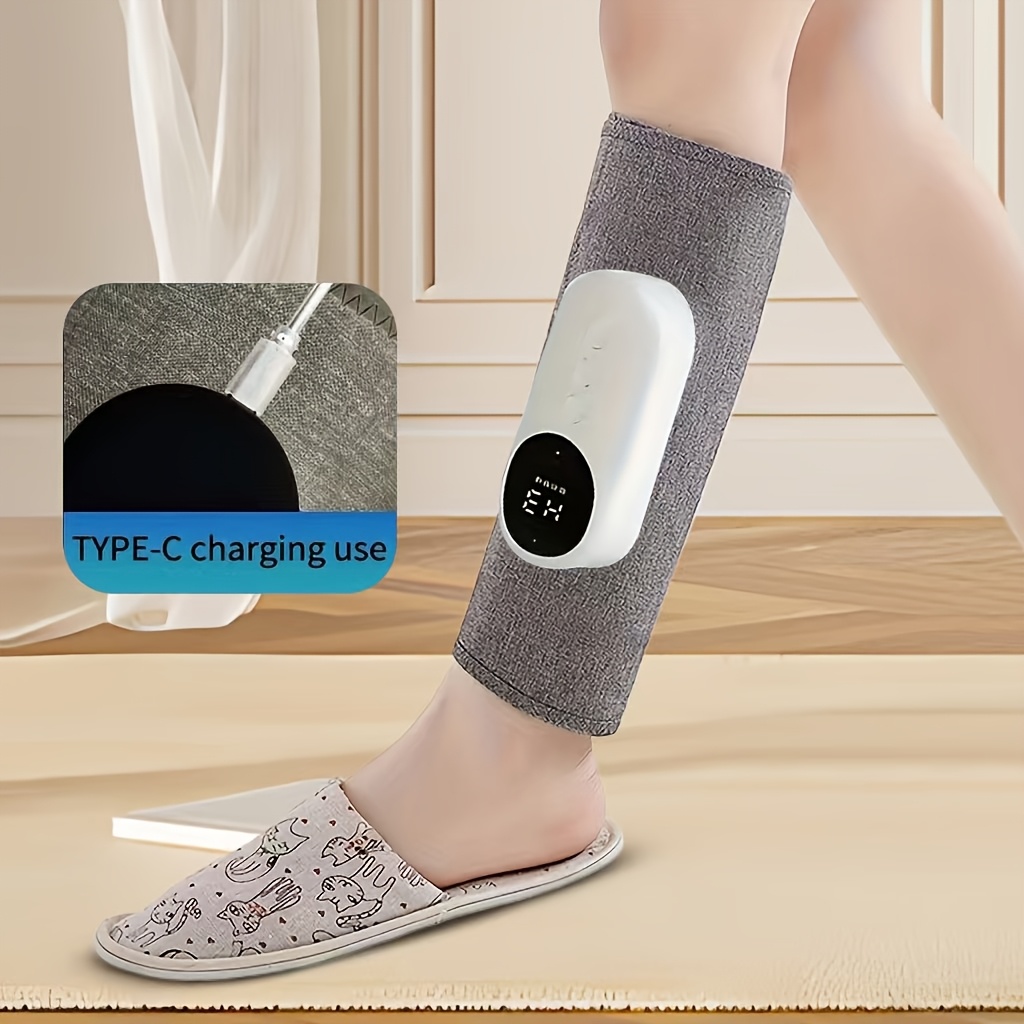 Air Compression Leg Massager, Rechargeable with a 2000Mah Battery, Featuring 3 Intensity Levels And 3 Temperature Settings, Equipped with a 2000Mah Lithium Polymer Battery. It'S Portable And Suitable for Calves, Thighs, And Knees