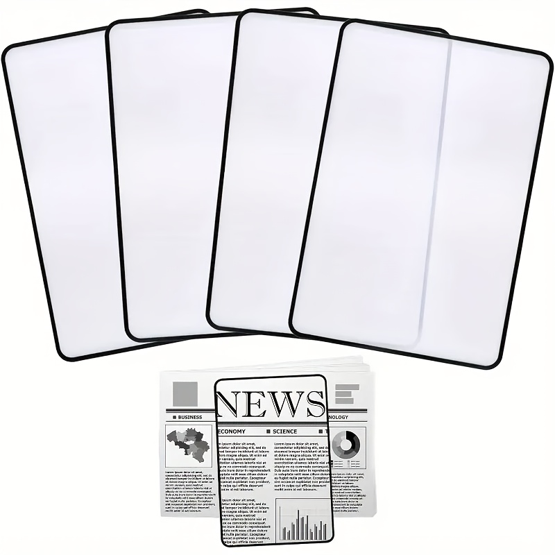 1pc Ultra-Thin 3X Magnifying Glass, Transparent Card Design - Portable for Easy Reading of Small Text on Maps, Books & Documents - Ideal for Seniors and Students - Battery Not Required