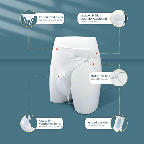 Wearable Urinal for Men,Protable Male Urine Collection Bag，Reusable Silicone Urine Bag，External Catheter for Men，Elderly Urinal with Urine Catheter Bags(2000 ML*1+1000 ML*1) for Bedridden Patients