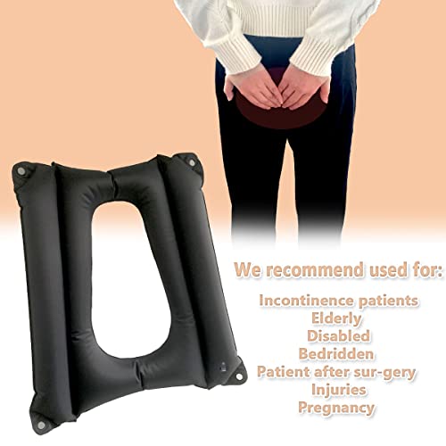 Bedridden Inflatable Cushion, Nursing Bedsore Square Pad for Elderly Disabled, Breathable for Pain-Relif for Wheelchair & Toilet Chair