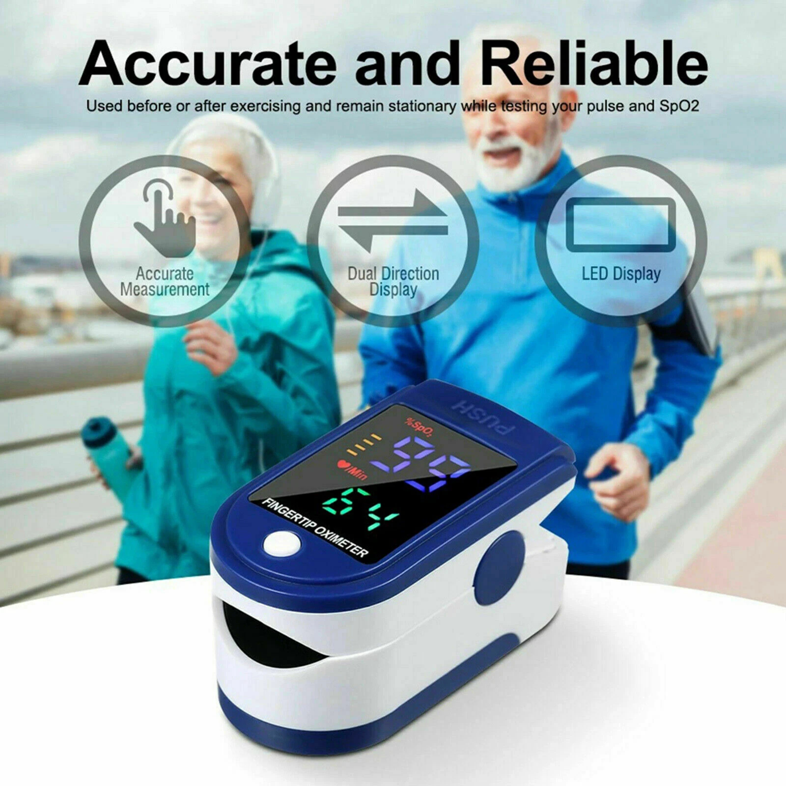 Finger Tip Pulse Oximeter Meter SpO2 Oxygen Saturation rate Heart Blood Monitor
