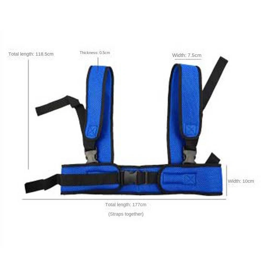 Wheelchair Seat Belt Restraint Anti-Slip Waist Back Braces Harness | Double Coated & Breathable Mesh Fabric | Proper Protection & Safety | For Wheelchair Patients, Blue