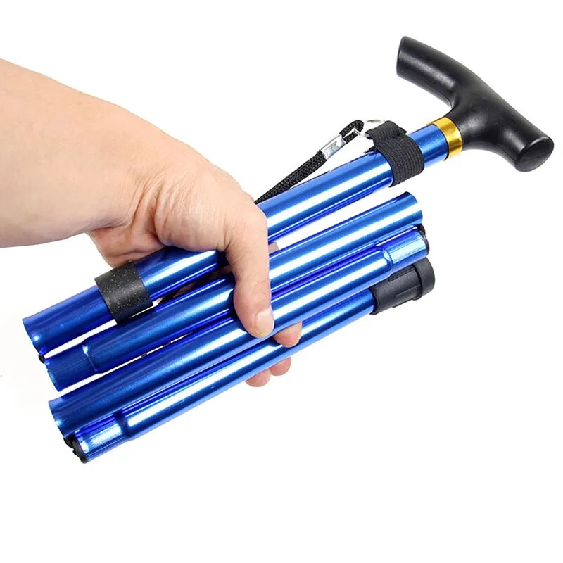 Foldable Adjustable Walking Stick for Men and Women Portable Walking Stick with Ergonomic Handle and Nonslip Base for Senior Hiking Travel