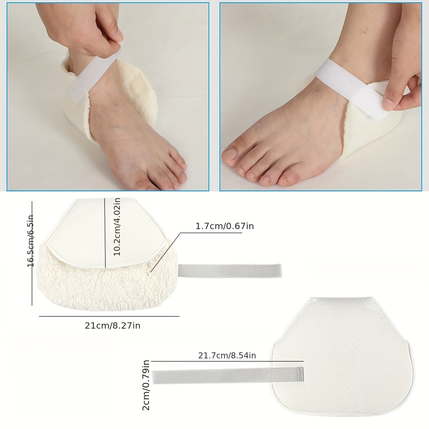 2pcs Sheepskin Heel Cushions, Adjustable Heel Protectors for Bedsores, Soft and Comfortable, Suitable for Sitting, Lying, Mattress, Boots, Ankle, and Foot Protection