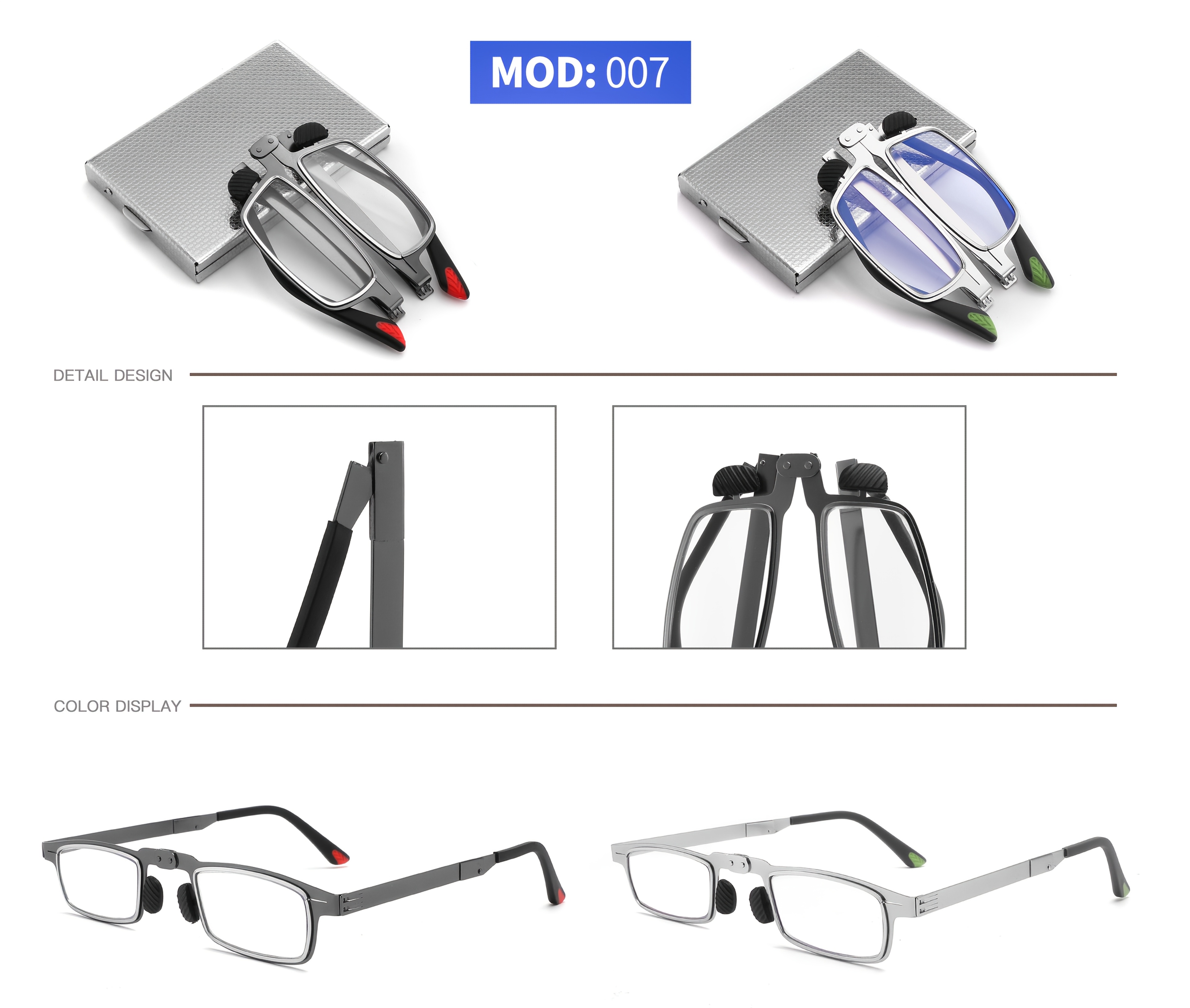 Slim And Foldable Reading Glasses Designed for Smartphones - Featuring a Lightweight Metal Frame, Blue Light Blocking HD Lenses, And a Sturdy Build Suitable for Both Men And Women.