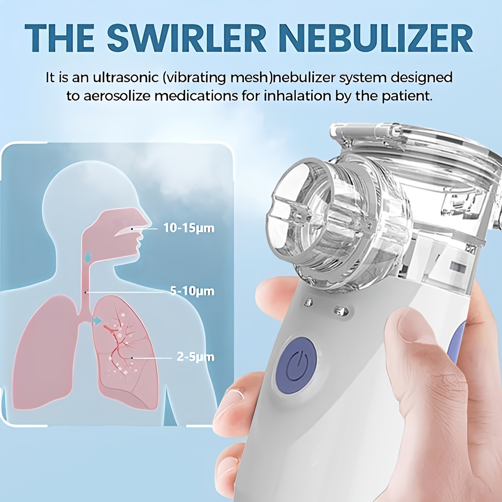 IMDK Portable Handheld Mesh Nebulizer - Silent Operation & Efficient Atomization Device, Nebulizer Suitable for Home, Travel, COPD,, Bronchitis Relief - -to-Use Respiratory Relief Device