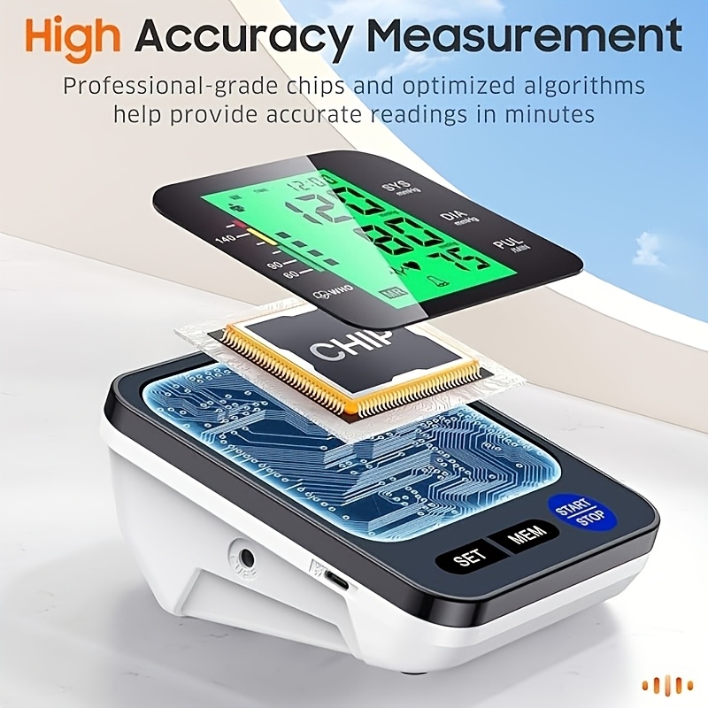 Blood Pressure Monitors for Home Use, Digital Blood Pressure Machine with 3-Color Backlit Hypertension Display, Upper Arm Large Cuff (22.1cm-41.91cm Adjustable) 2x99 Memory,Easy to use/Travel Black