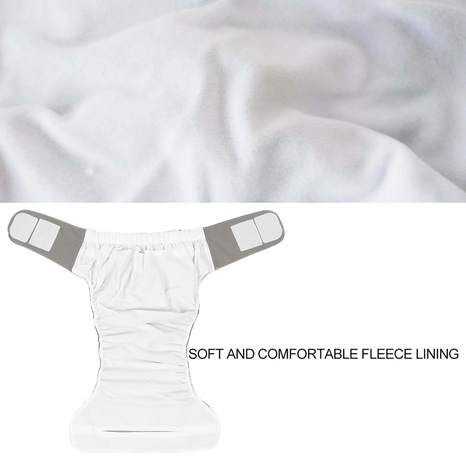 Elderly Diapers, Soft Breathable Diapers, Waterproof Reusable For Elderly Adult Gray Size Suitable Waist: 19.7-49.9inch