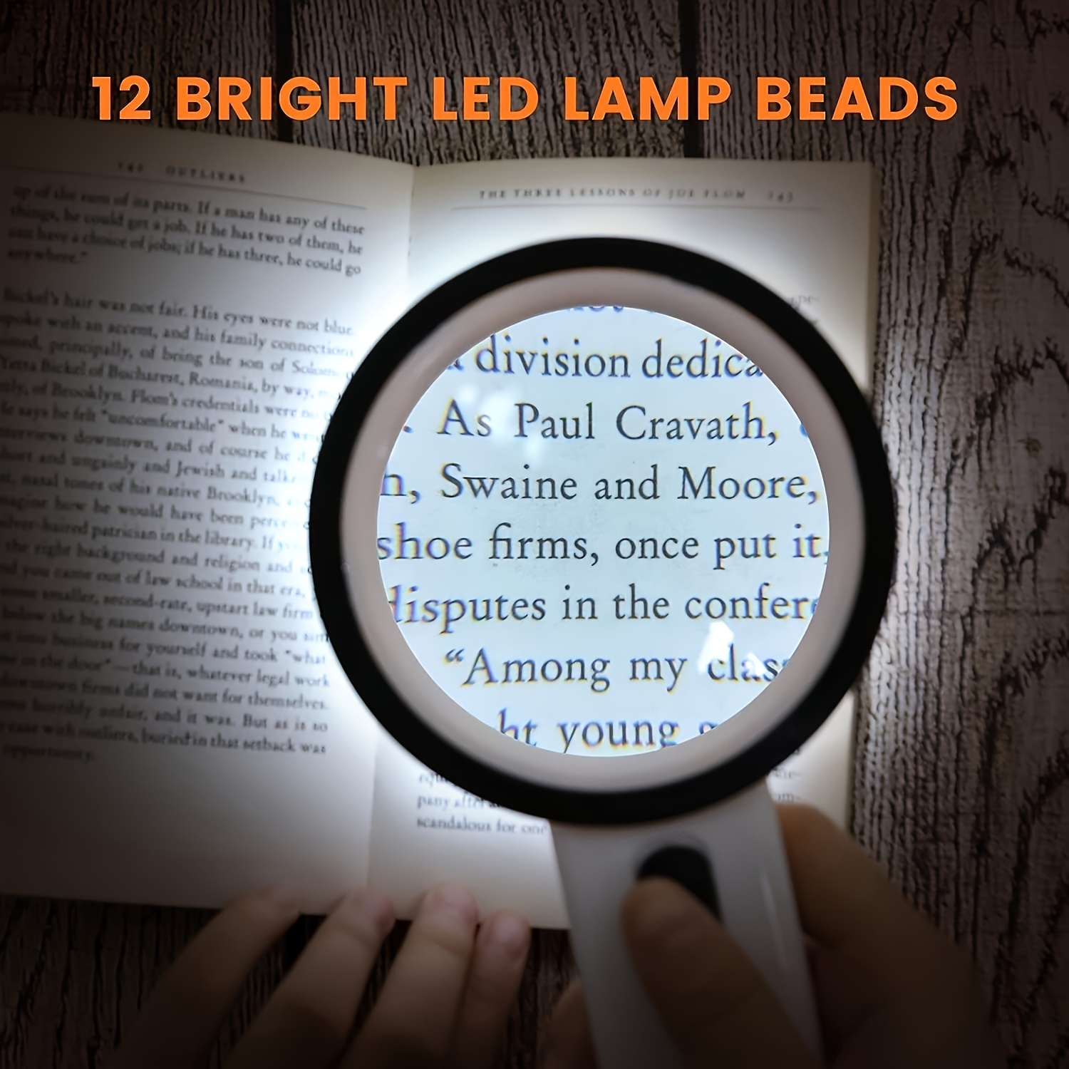 30X High-Power Handheld Magnifier - LED Light Battery-Powered Illuminated Magnifier - Perfect for Seniors with Macular Degeneration, Reading, Inspecting, Coins, And Jewelry