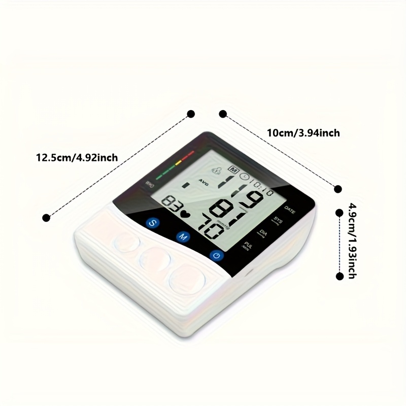 Automatic Upper Arm Blood Pressure Monitor with Adjustable Cuff for Home Use, Featuring a Large LED Display, One-Touch Operation, And Voice Announcements