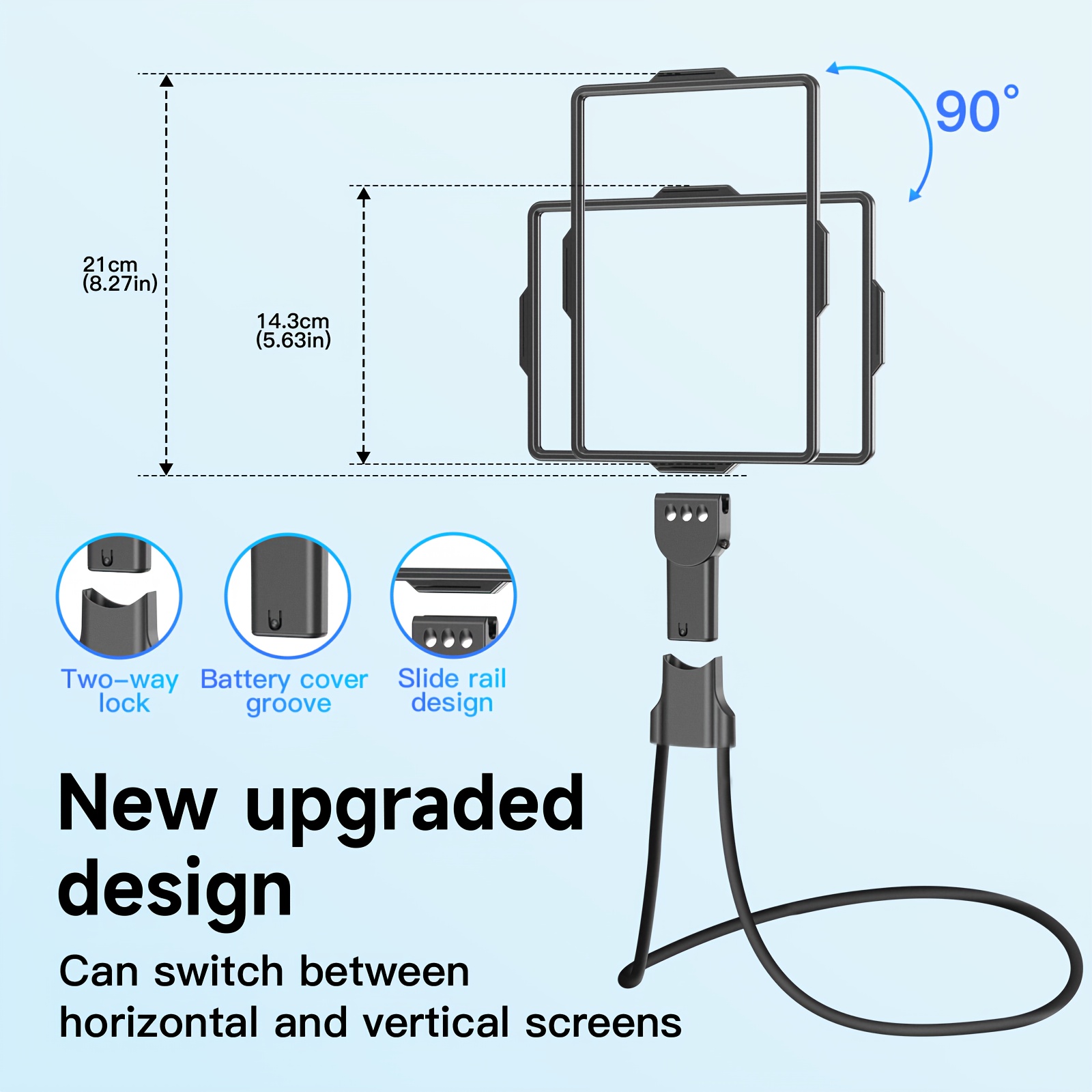 3-in-1 LED Reading Lamp with HD Magnifier and Flexible Gooseneck | Horizontal/Vertical Viewing Mode, Hands-Free, Tabletop, Neck-Hanging, or Handheld Use, Powered by 2 AAA Batteries, Plastic Material, Push Button Control.