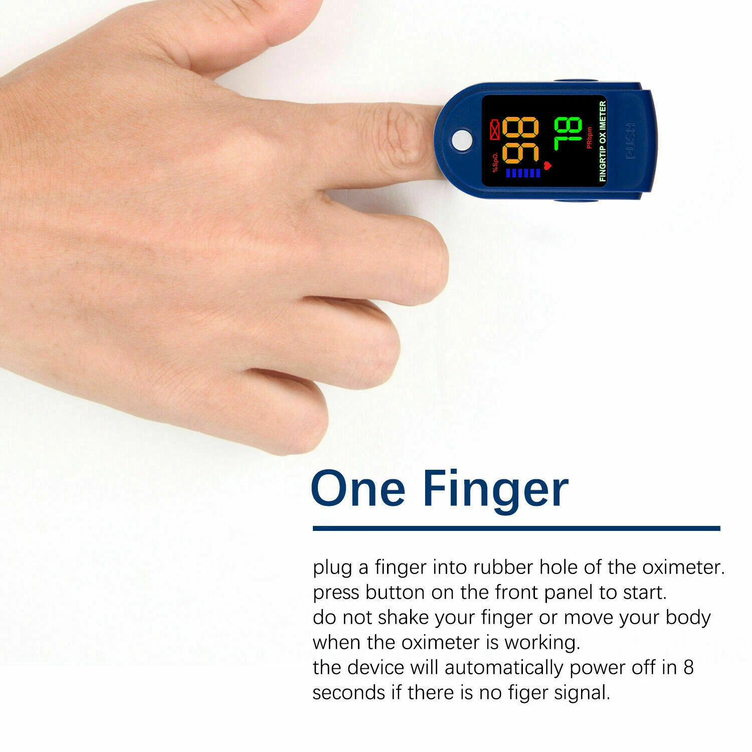 Finger Tip Pulse Oximeter Meter SpO2 Oxygen Saturation rate Heart Blood Monitor