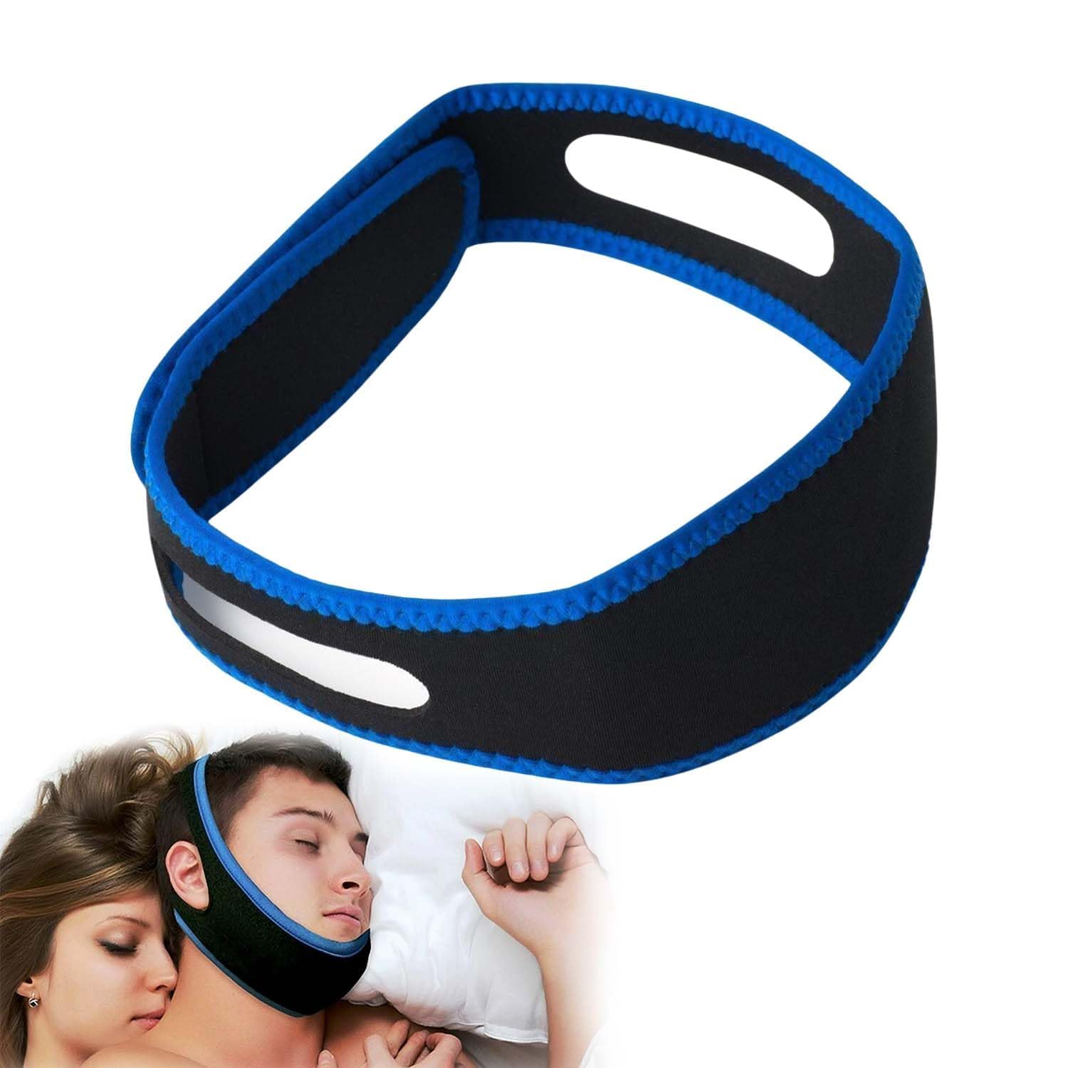 Anti Snore Chin Strap For Women&Men-Double-Support Chin Straps For Sleeping-Adjustable Via Hook&Loop Closure-Skin-Friendly,With Holes For Aeration-Snoring Prevention Device