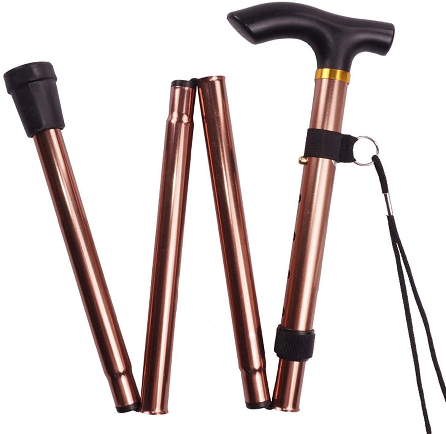 Foldable Adjustable Walking Stick for Men and Women Portable Walking Stick with Ergonomic Handle and Nonslip Base for Senior Hiking Travel