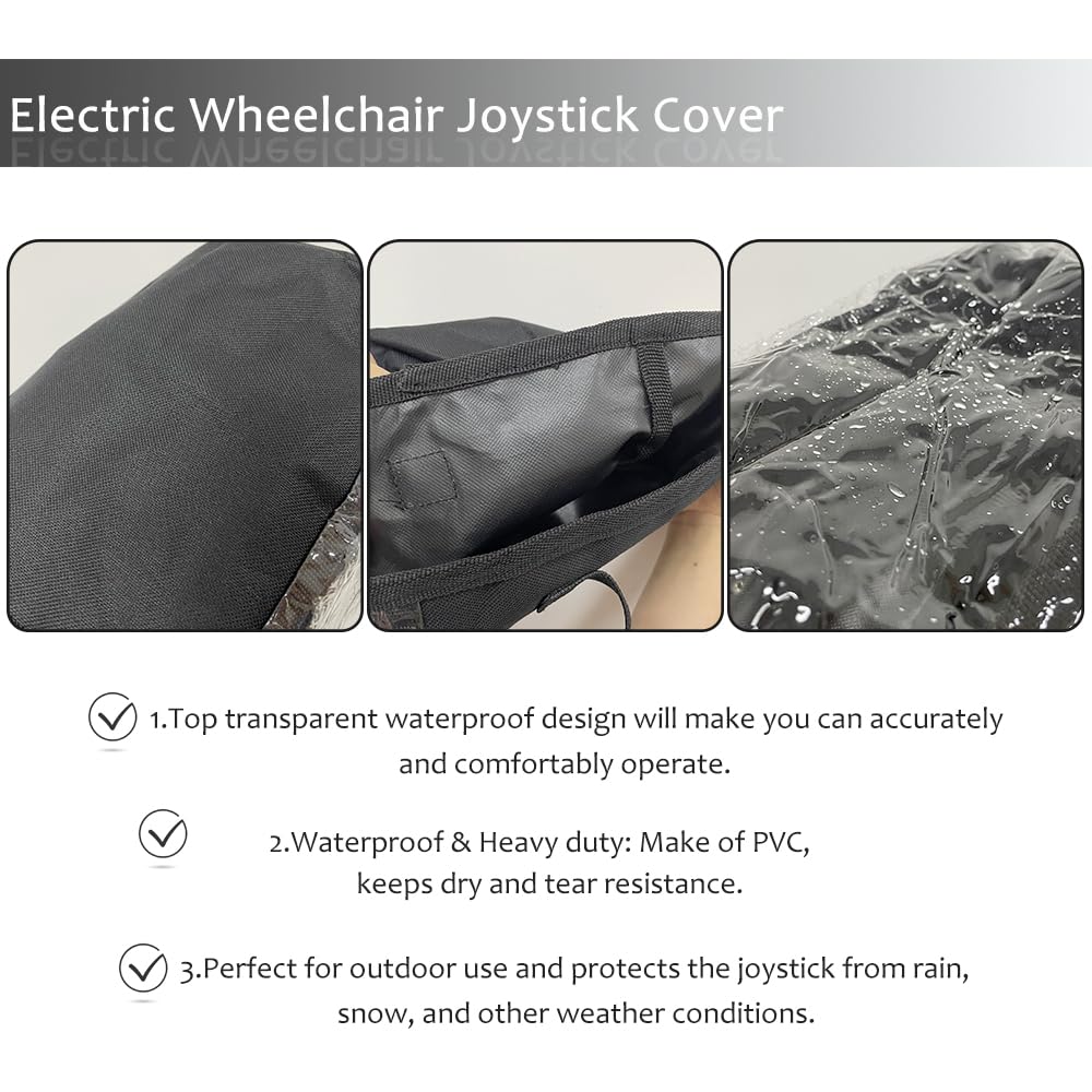 Electric Wheelchair Joystick Cover for Elderly Disabled - Powerchair Arm Control Panel PVC Protector, Waterproof Prevent Rain Snow