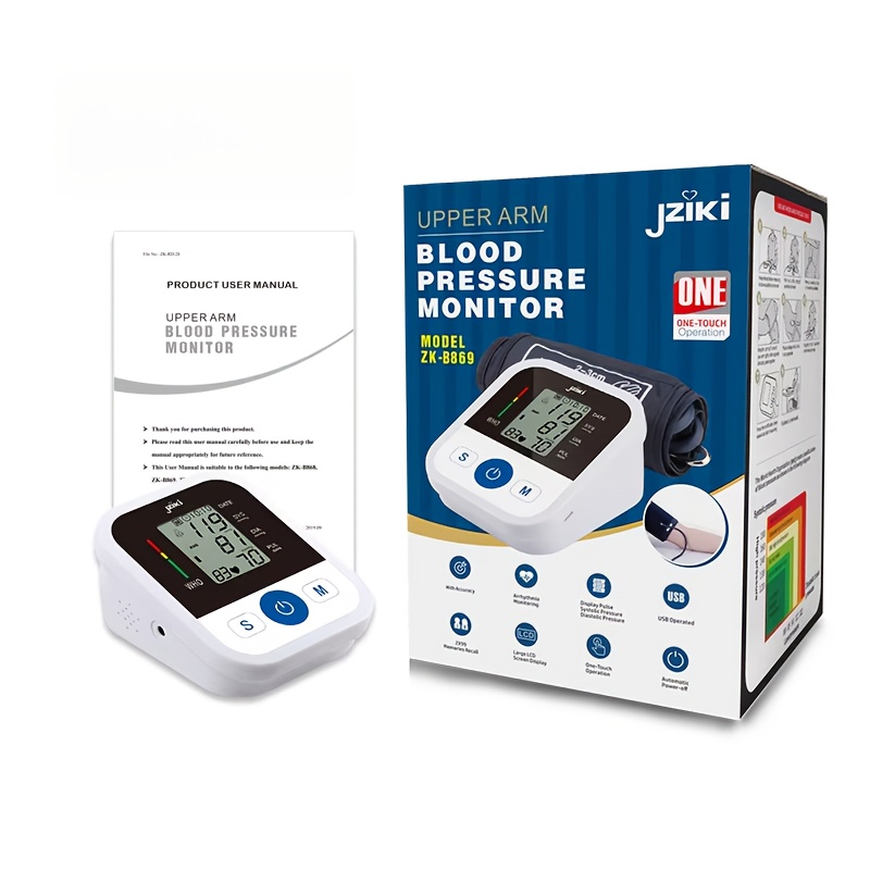 Upper Arm Blood Pressure Monitor Machine Kit. Smart Voice Broadcast Blood Pressure Cuff, 2 Users, 99 X 2 Sets Memory, with Large LCD Display Suitable for Family Parents to Use During Pregnancy, IP22