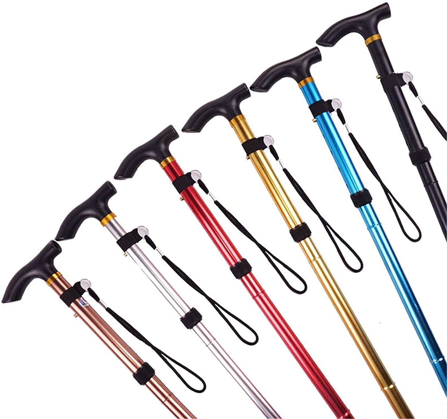 Foldable Adjustable Walking Stick for Men and Women Portable Walking Stick with Ergonomic Handle and Nonslip Base for Senior Hiking Travel