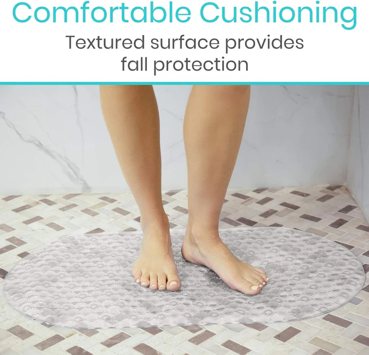 Nonslip Shower Floor Pad - Non-Slip and Non-Skid for Bath Tub with Strong Rubber Suction Cup Grip - for Baby, Elderly, Kids, Bathroom