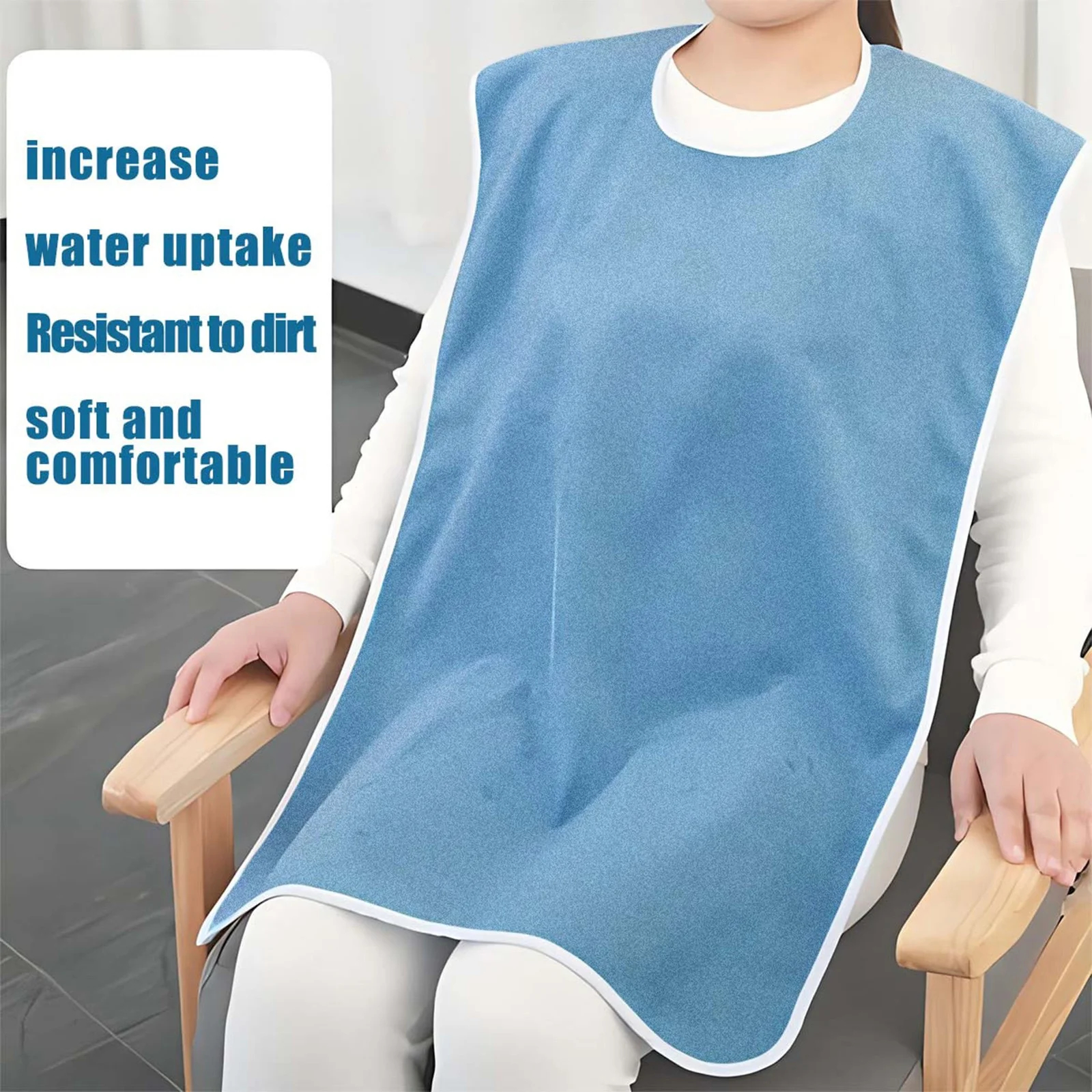 Adult Bibs For Women Man, Waterproof Stain-Resistant Feeding Bib, Towels Adult Bibs, Waterproof Bib for Eating, Reusable and Washable, Bibs for Clothing Protectors