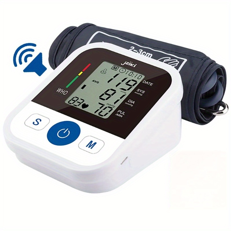 Upper Arm Blood Pressure Monitor Machine Kit. Smart Voice Broadcast Blood Pressure Cuff, 2 Users, 99 X 2 Sets Memory, with Large LCD Display Suitable for Family Parents to Use During Pregnancy, IP22