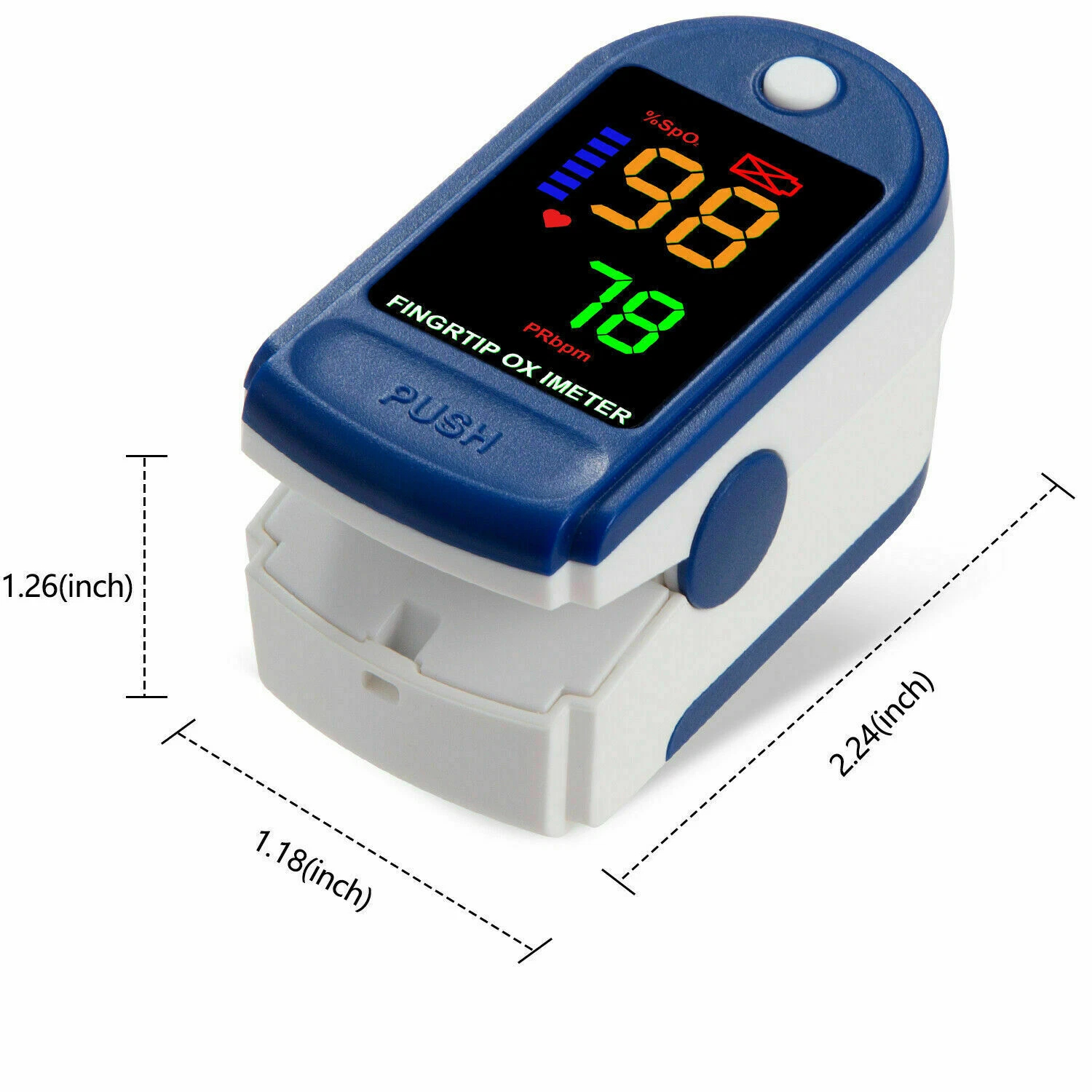 Finger Tip Pulse Oximeter Meter SpO2 Oxygen Saturation rate Heart Blood Monitor