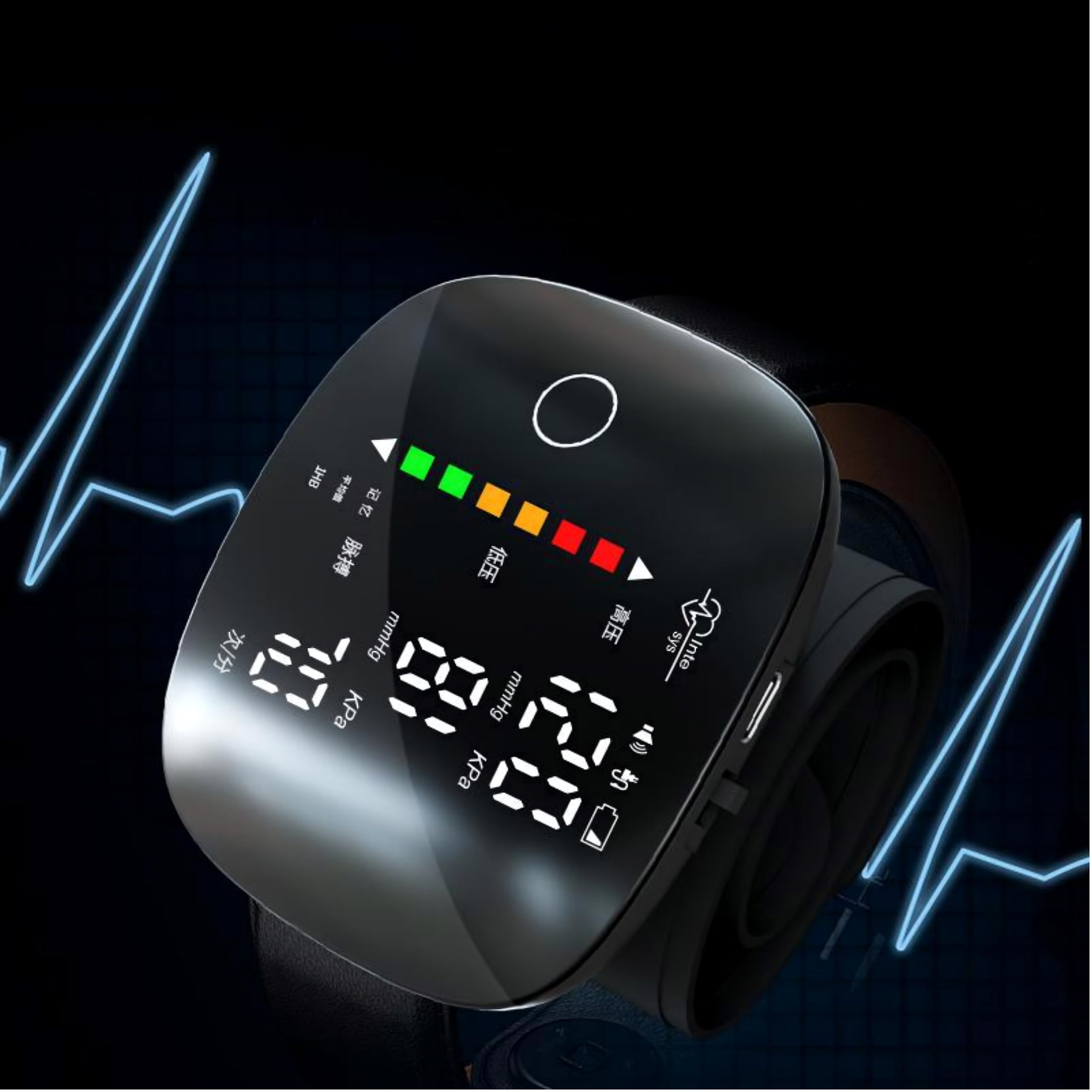 Digital Wrist Blood Pressure Monitor with Voice Guidance, LCD Display, Storage Box, 13.5-21.5 cm Adjustable Cuff