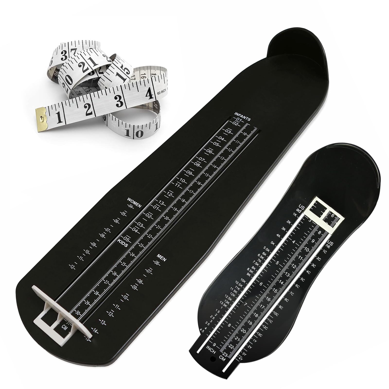 Foot Measurement Device Shoe Size Measuring Devices for Adults and Kids with Soft Tape Measure