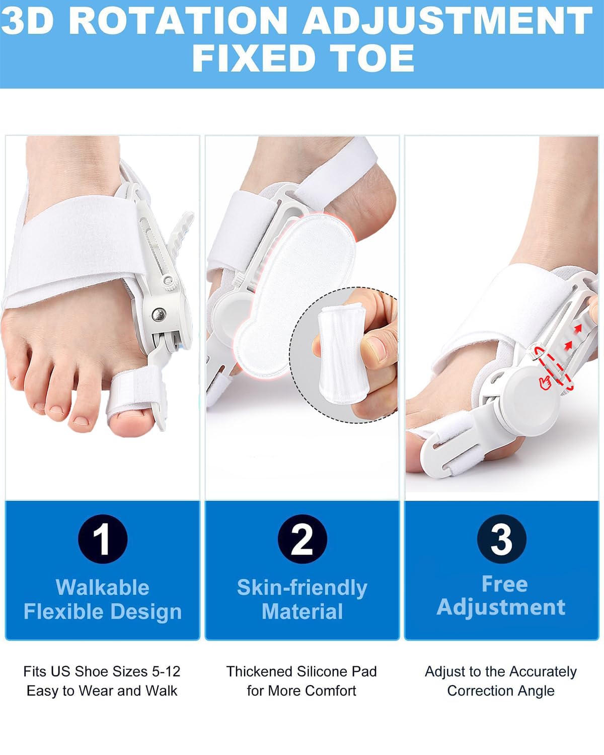 Hallux Valgus Corrector – Toe Separator & Bunion Aligner for Effective Foot Relief and Support