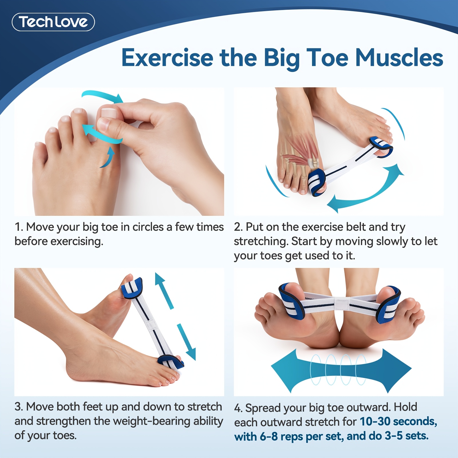 Correction Kit, Adjustable Button Splints, Toe Separator, And Toe Training Band