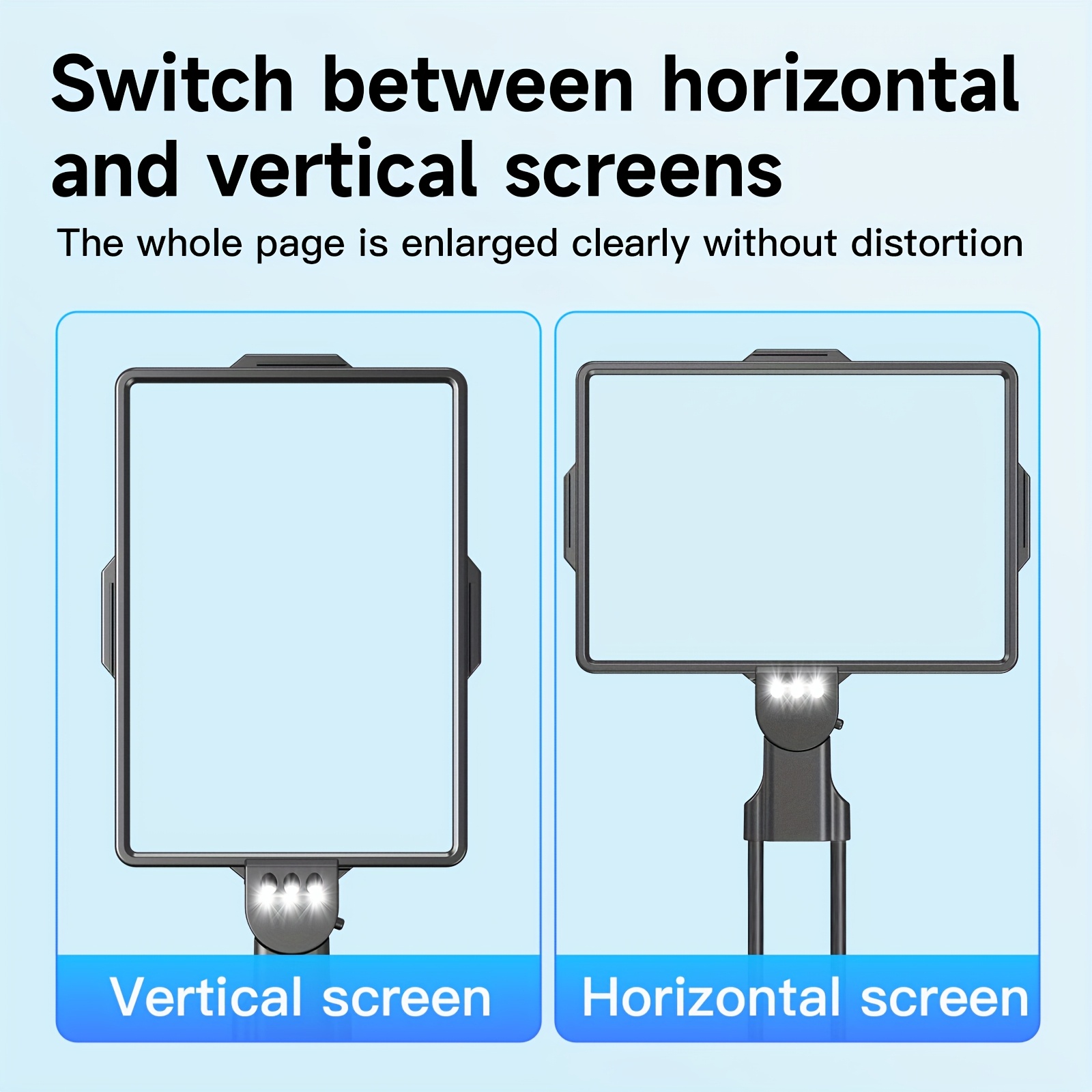 3-in-1 LED Reading Lamp with HD Magnifier and Flexible Gooseneck | Horizontal/Vertical Viewing Mode, Hands-Free, Tabletop, Neck-Hanging, or Handheld Use, Powered by 2 AAA Batteries, Plastic Material, Push Button Control.