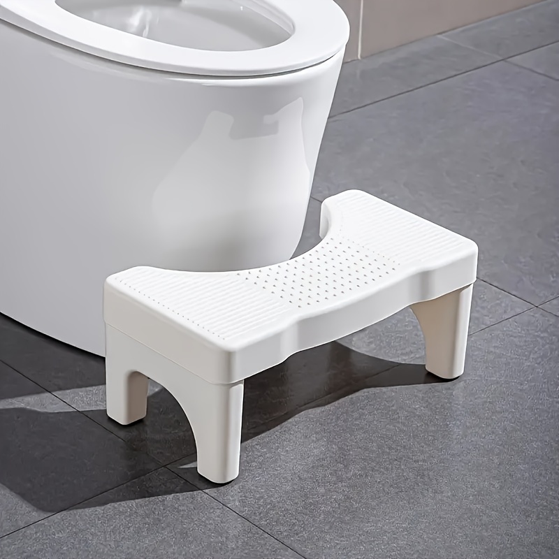 1pc Ergonomic Folding Footstool - Durable Plastic Construction, Space-Saving Design, Non-Slip Pads, Comfortable 35-Degree Angle - Essential for Use in Bathrooms And Toilets