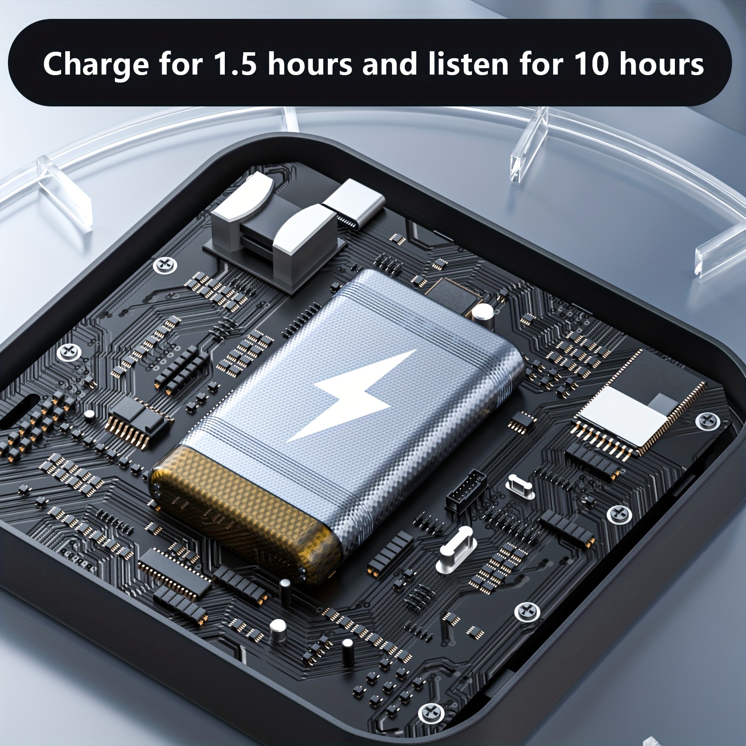 1pc Sleep Mask with Active Noise Cancelling (ANC), Compatible for Smartphones, Soft Pseudo- for Travel, for Adults, Quiet Sleep for Flights, Buses, Trains