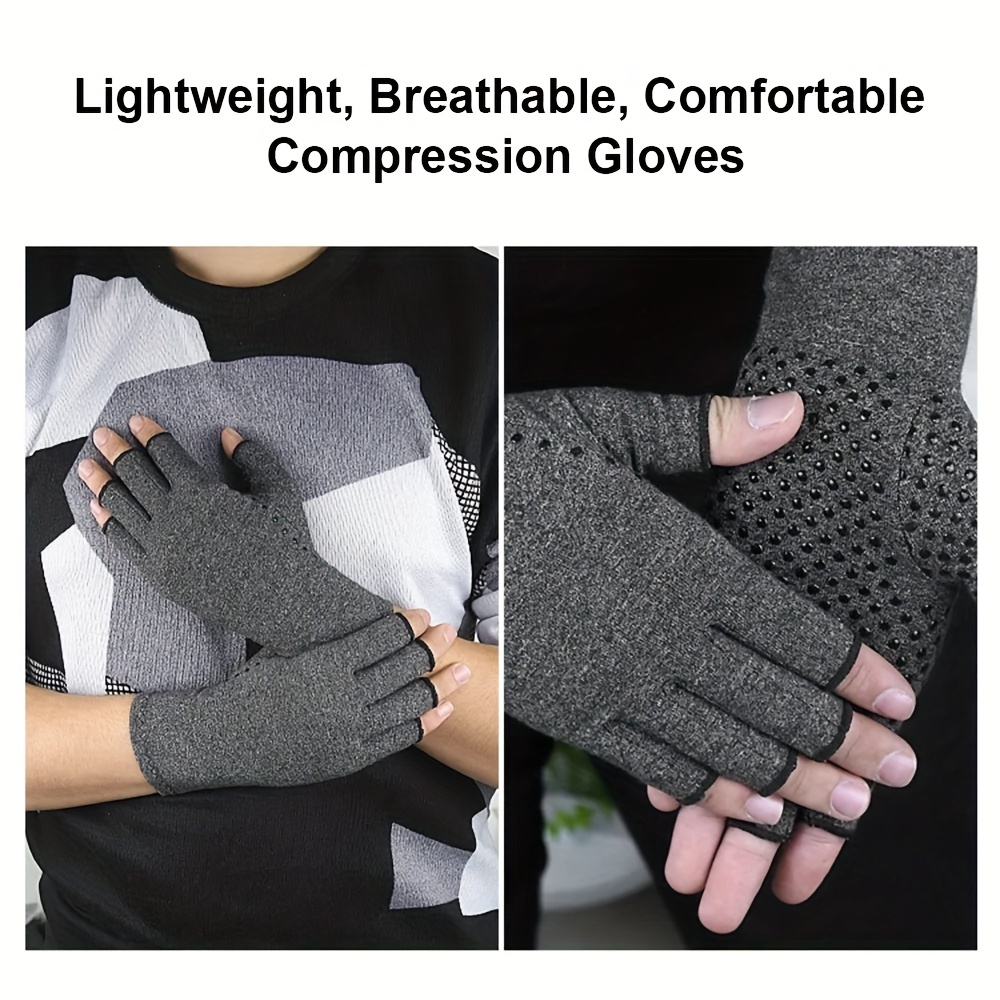1Pair Winter Compression Gloves Fingerless Gloves Anti Slip Gloves Wrist Support Wristband