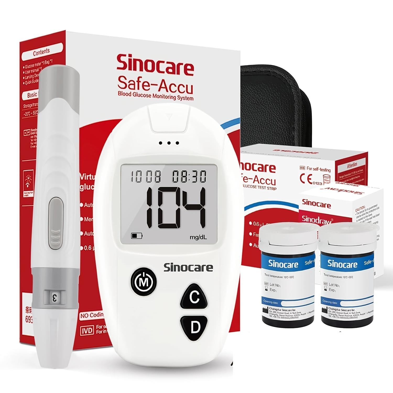 Blood Glucose Meter Kit, Only Blood Glucose Test Strips Are Adapted, 200 Storage Values, Designed For Diabetes, Including English Paper Instructions, In Mg/dL