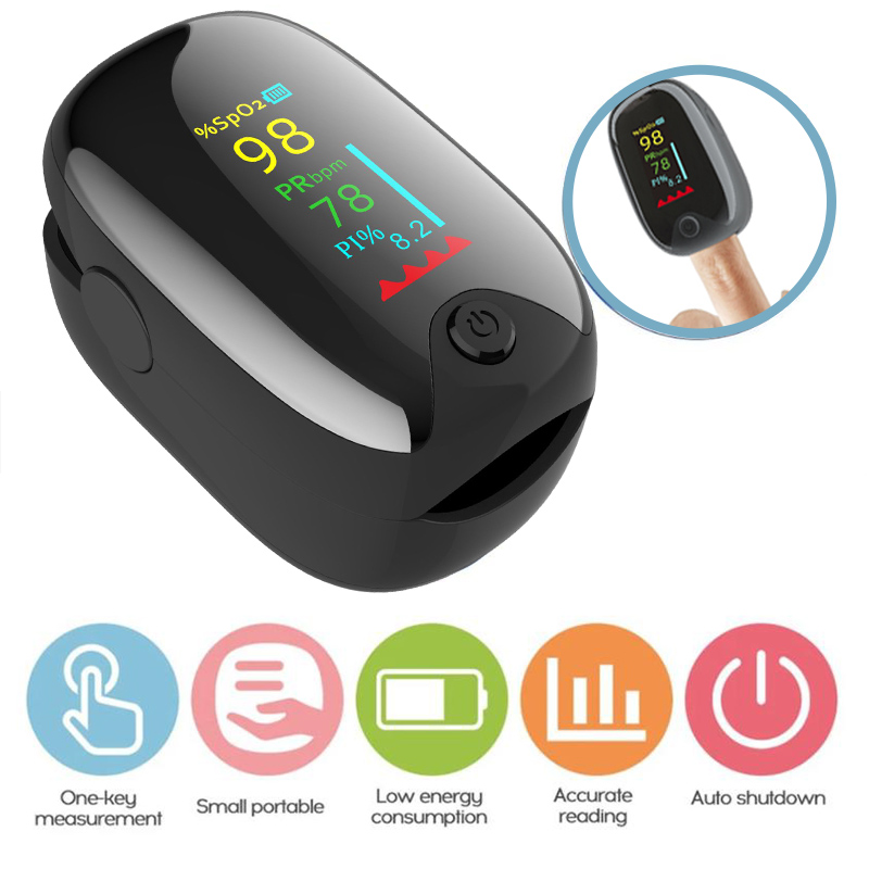 Pulse Oximeter Fingertip Digital Blood Oxygen Saturation Monitor for Fast Spo2 Level Reading Heart Rate and Perfusion Index with LED Display Pulse Oximeter