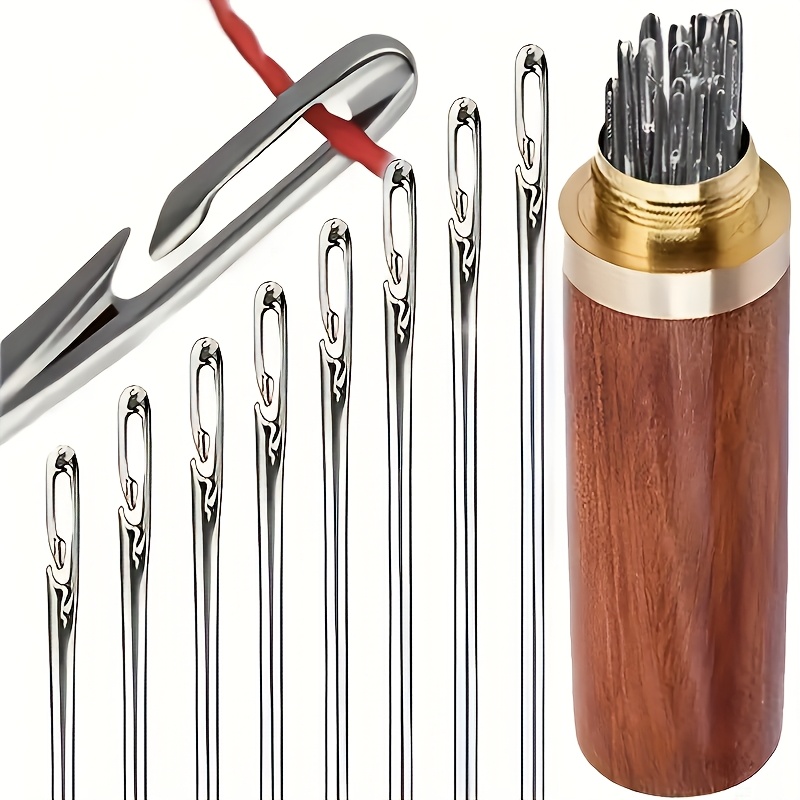 36pcs Hand Sewing Needles with Storage Bottle - Heavy-Duty Tips Suitable for Leather, Fabric, DIY Crafts, Repairs & Elderly Sewing - Durable Hand Sewing Needles for s & Seniors