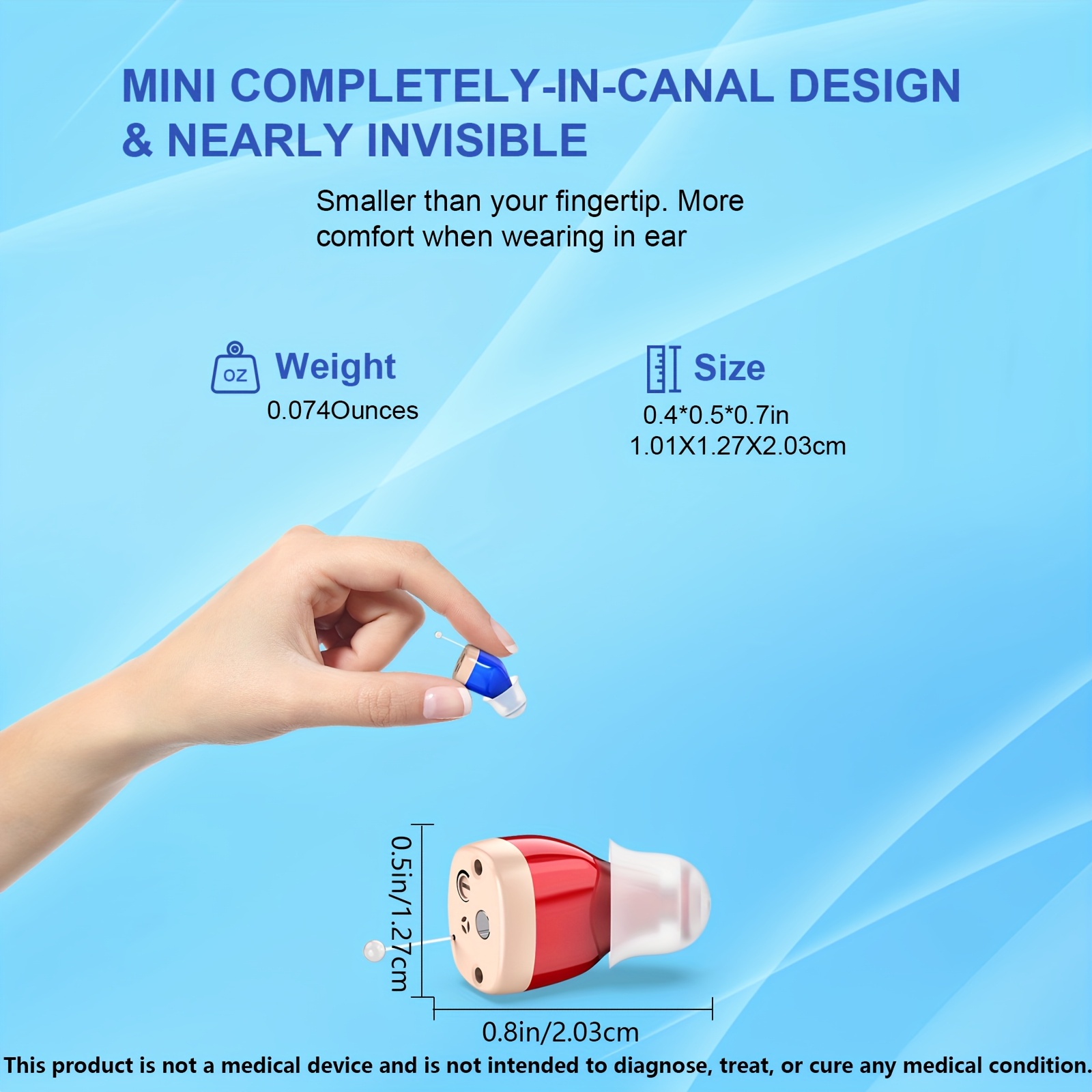 A Pair of Rechargeable In-Ear Noise-Canceling Amplifiers That Are Comfortable to Wear And Easy to Carry, Capable of Amplifying Sound. Portable Sound Amplifier Headphones Are Suitable for Everyday Use And Outdoor Activities