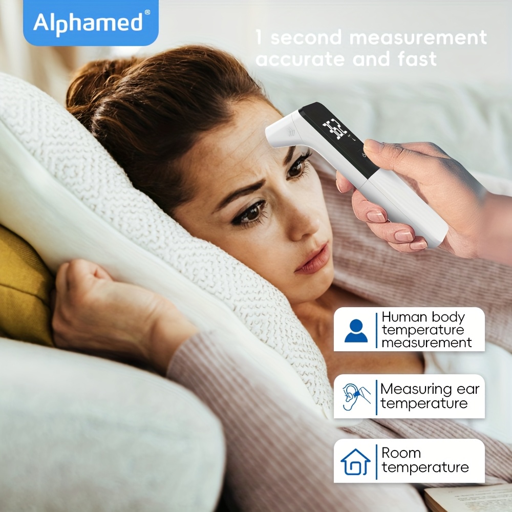 Digital Infrared Thermometer for Ear and Forehead - Medical Grade, Accurate Temperature Measurement, Home Use, Adult (Batteries Not Included), ABS Material, Battery-Powered, Accurate Readings | Accurate Temp Readings | Durable Device, Medical Thermometer