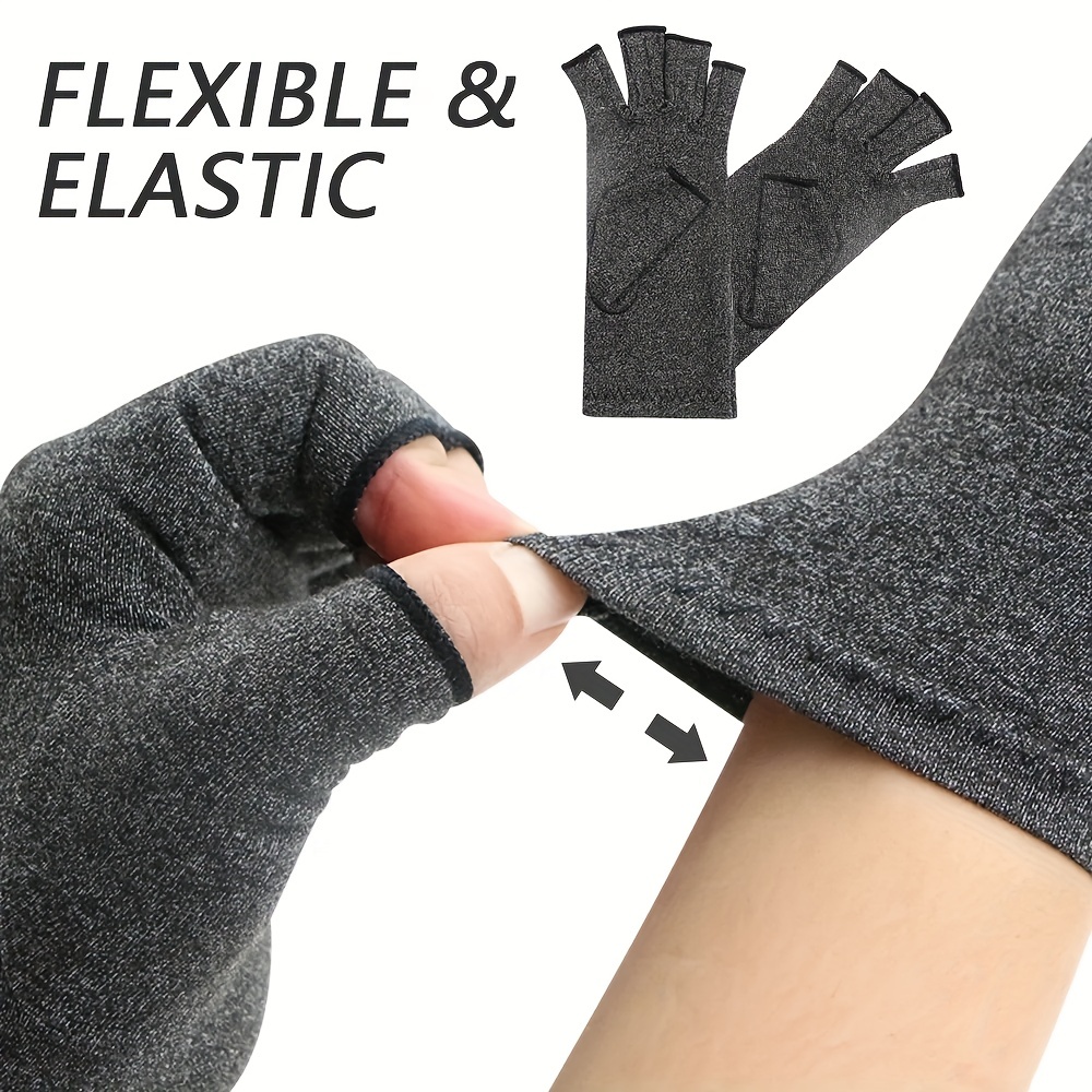 1Pair Winter Compression Gloves Fingerless Gloves Anti Slip Gloves Wrist Support Wristband