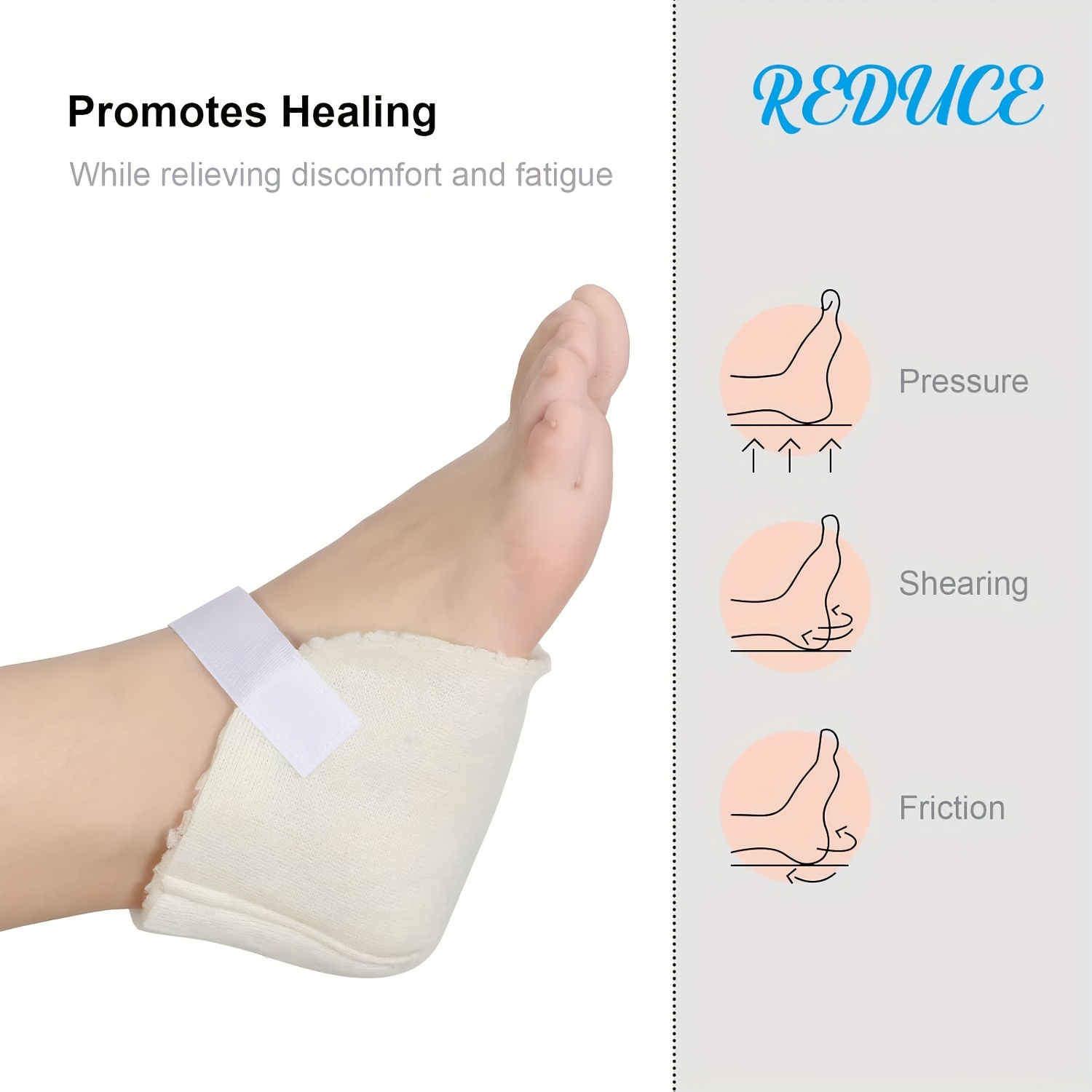 2pcs Sheepskin Heel Cushions, Adjustable Heel Protectors for Bedsores, Soft and Comfortable, Suitable for Sitting, Lying, Mattress, Boots, Ankle, and Foot Protection