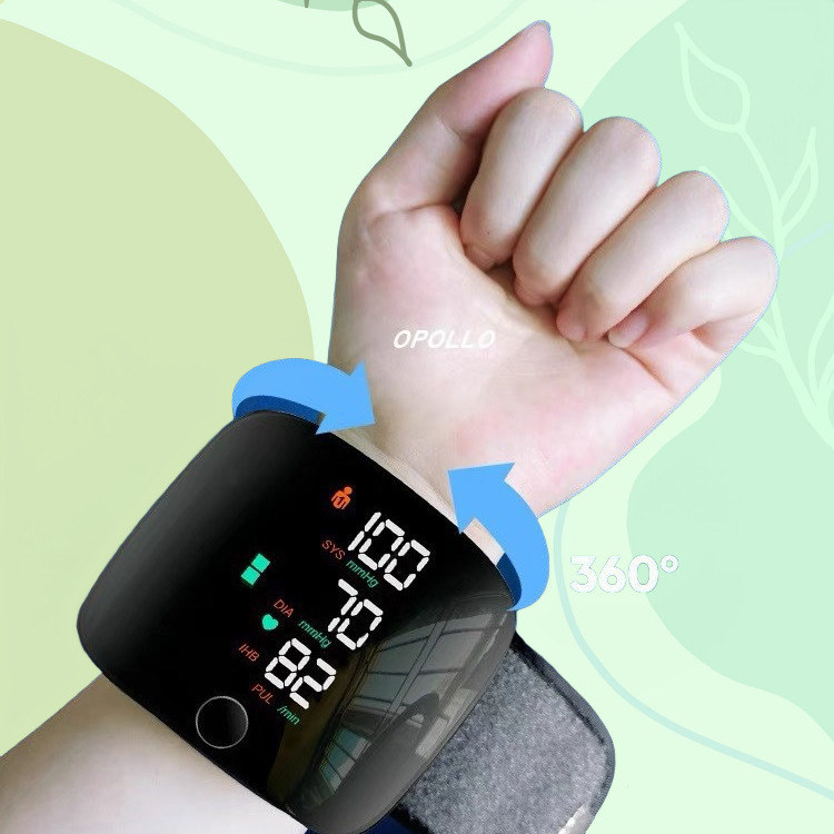 Digital Wrist Blood Pressure Monitor with Voice Guidance, LCD Display, Storage Box, 13.5-21.5 cm Adjustable Cuff