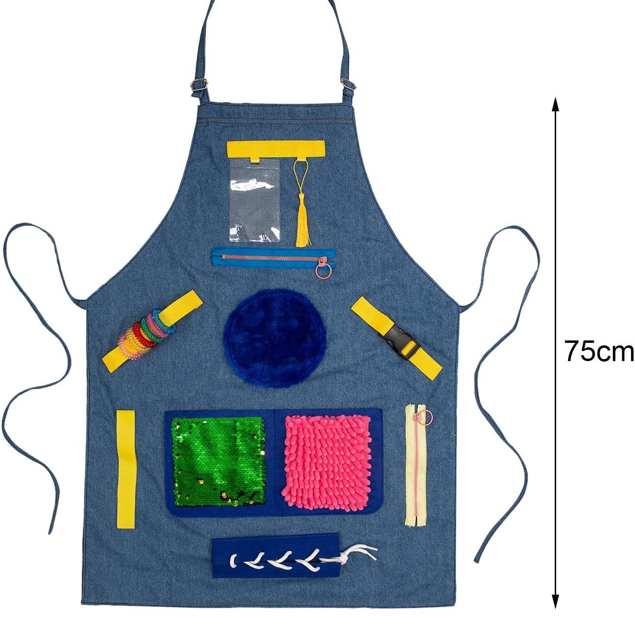 Fidget Apron for Elderly | Fidget Blanket for Dementia | Dementia Products for Elderly | Gift and Activities for Seniors with Alzheimer’s or Dementia | Sensory Fidget Toys