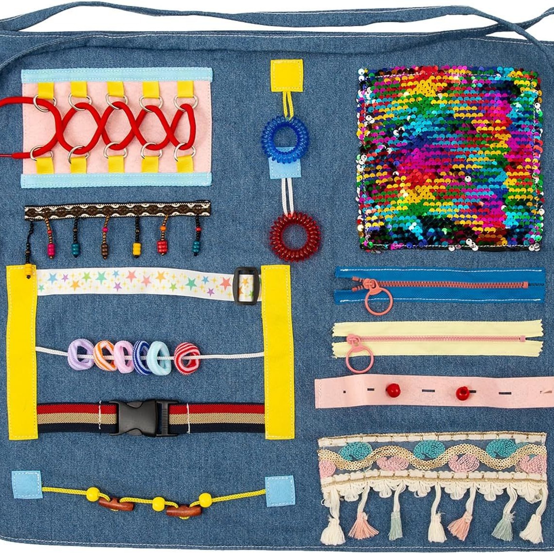 Fidget Apron for Elderly | Fidget Blanket for Dementia | Dementia Products for Elderly | Gift and Activities for Seniors with Alzheimer’s or Dementia | Sensory Fidget Toys