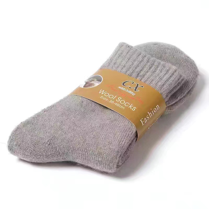 5 Pairs Winter Men Socks Thick Warm Soft Comfortable Breathable Solid Color Middle Stocking Reusable Washable Footwear Man