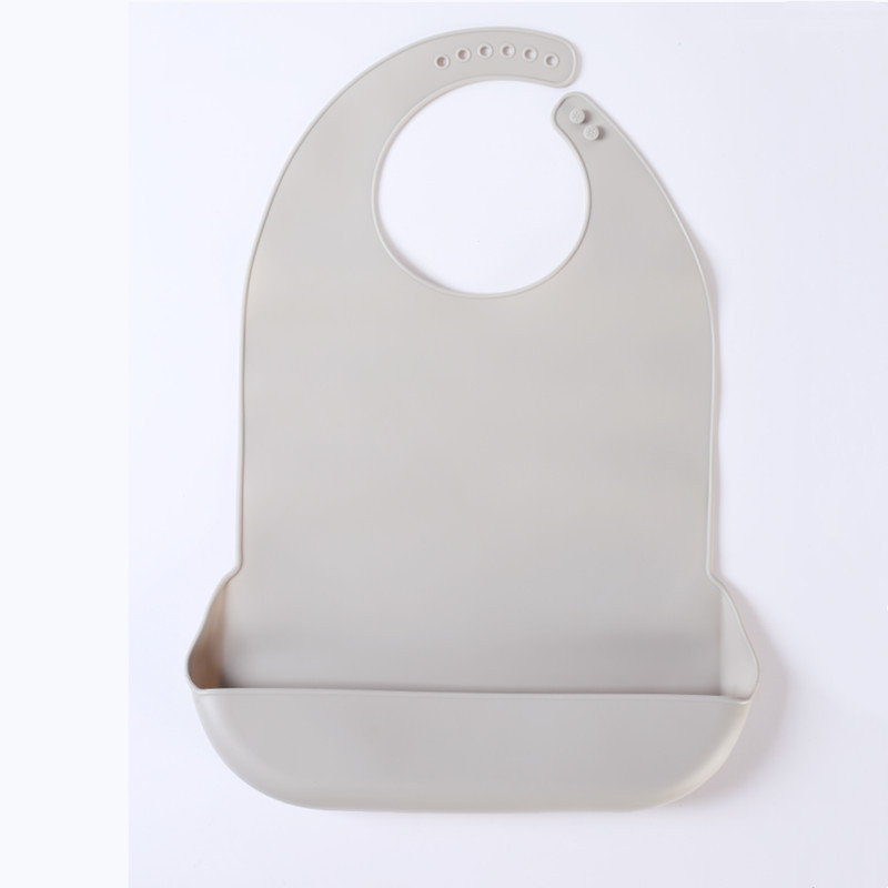 1 Pack Washable Silicone Adult Bib with Pocket Waterproof Clothing Protector Reusable Apron Mealtime Crumb Catcher for Eating Cloth for Elderly Seniors(21 x 14.2 Inch)