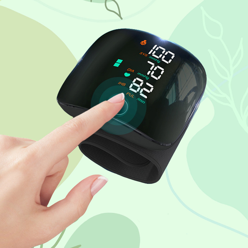 Digital Wrist Blood Pressure Monitor with Voice Guidance, LCD Display, Storage Box, 13.5-21.5 cm Adjustable Cuff