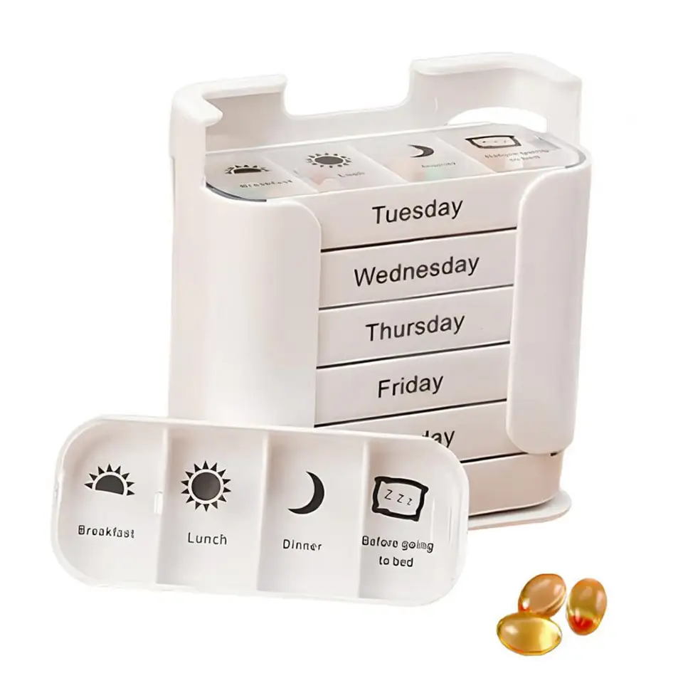 7 Days 28 Compartments Pill Organizer