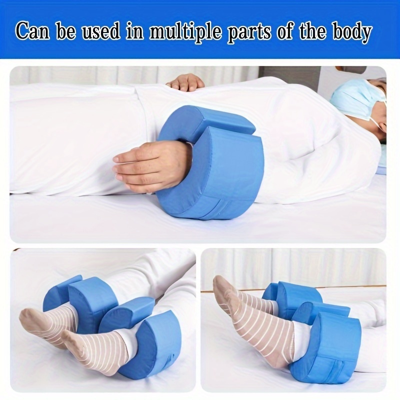 Set of 2 Lifting Support Pillows for Ankles And Wrists, Designed to Prevent Pressure Sores, Featuring a Durable And Health-Promoting Blue And White Design