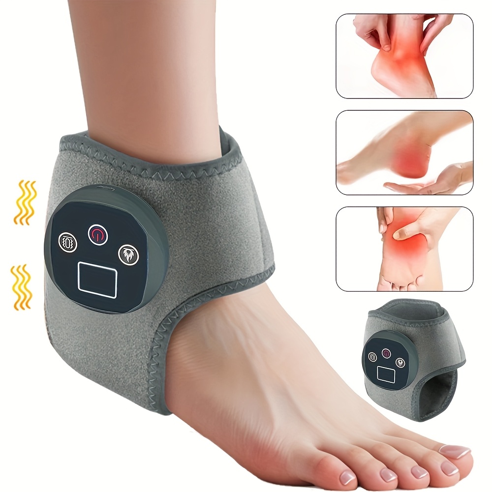 An Ankle Heating Massager Featuring 3 Vibration Modes, 4 Heating Settings, USB Charging Support, Foot Massage Functionality, And a Portable Design.